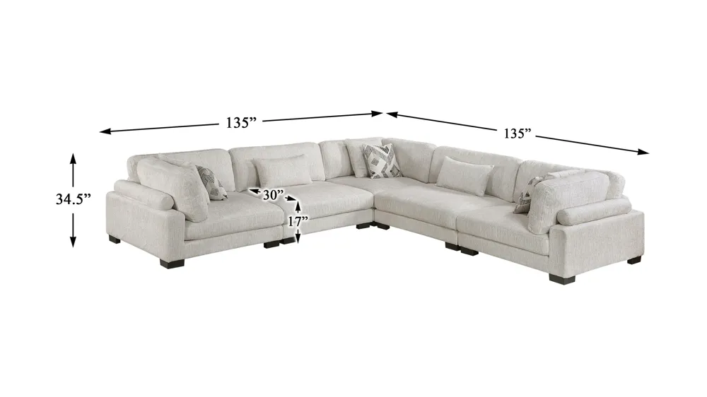 Howerton 5-pc. Modular Sectional Dimensions