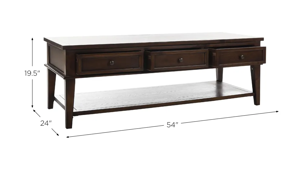 Lucille Coffee Table With Storage Drawers Dimensions
