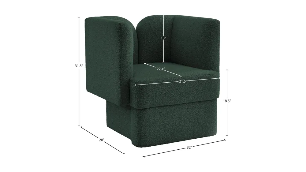 Marcel Boucle Fabric Chair Dimensions
