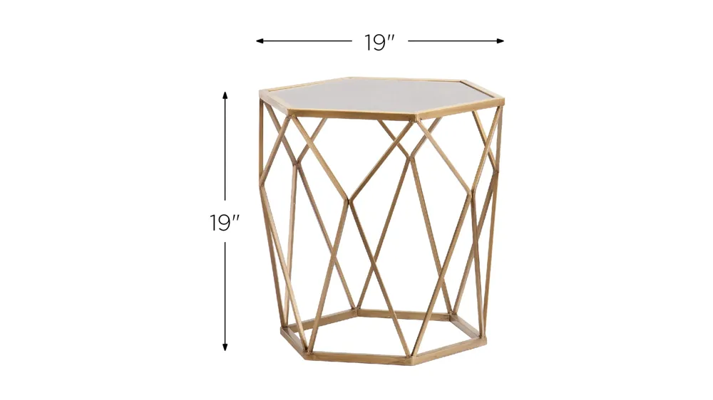 Berkeley Geometric Gold Accent Table Dimensions