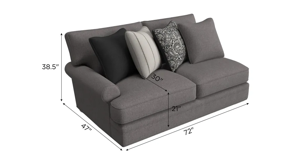 Wilkinson Left Arm Facing Loveseat Dimensions