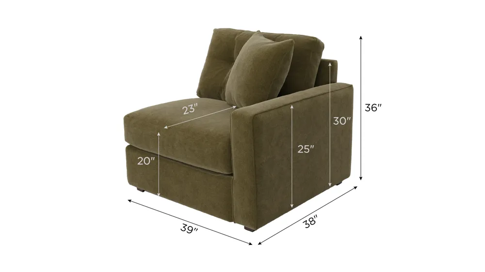 ModularOne Right Arm Facing Chair Dimensions