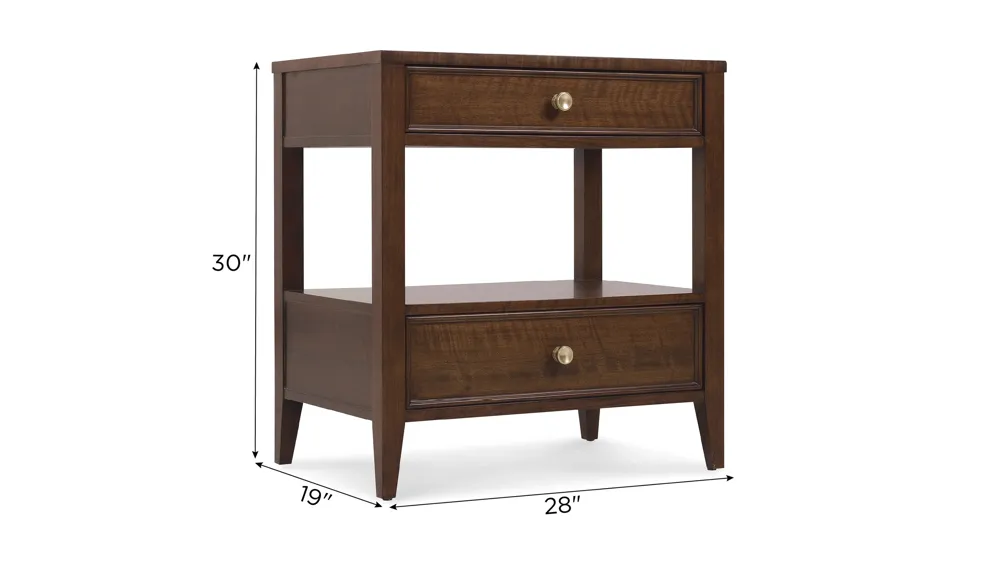 Archives Two-Drawer Nightstand Dimensions