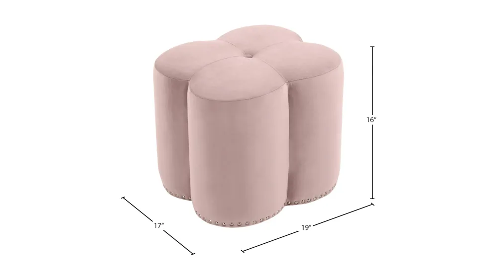 Clover Velvet Ottoman Dimensions