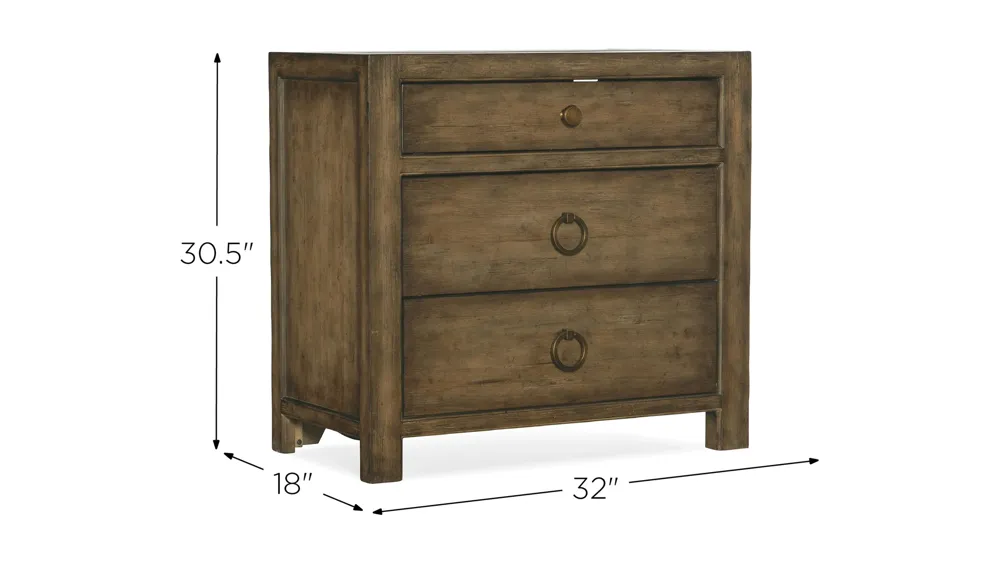 Sundance Three-Drawer Nightstand Dimensions