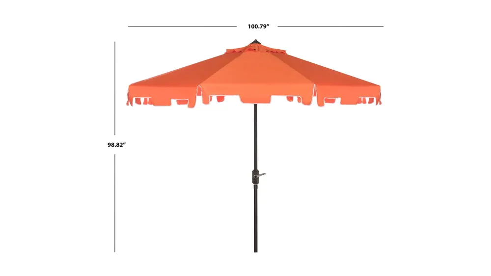 Zimmerman Outdoor UV-Resistant Crank Umbrella Dimensions