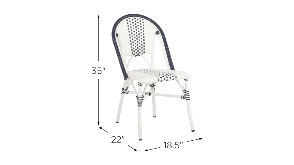 Lorma Outdoor Stackable Chair: Set of 2 Dimensions