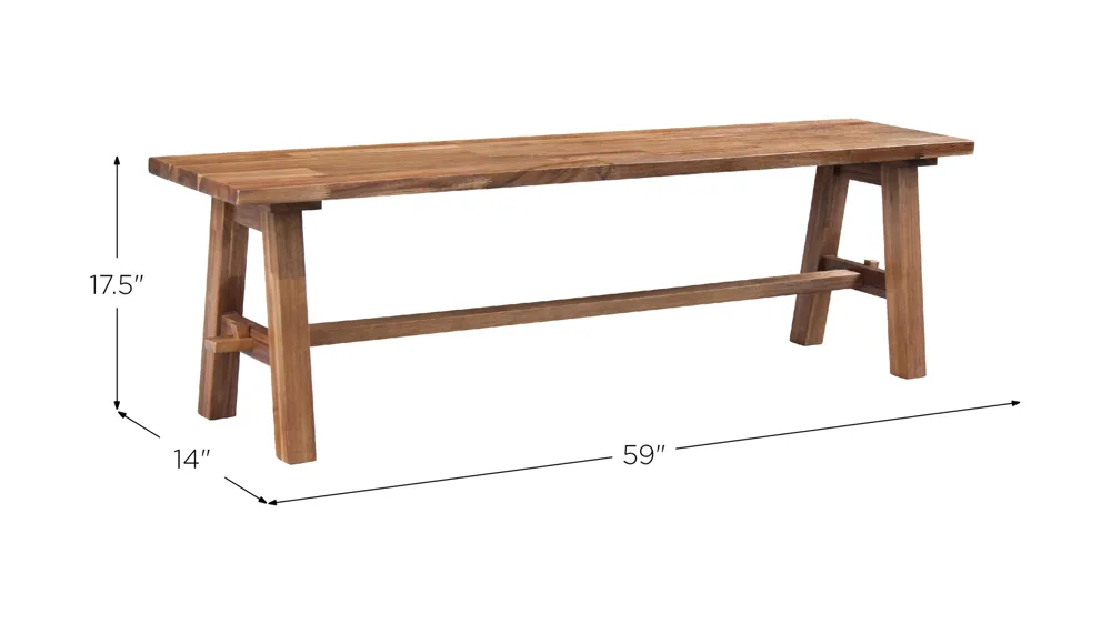 Bedford Bench with "A" Base Dimensions