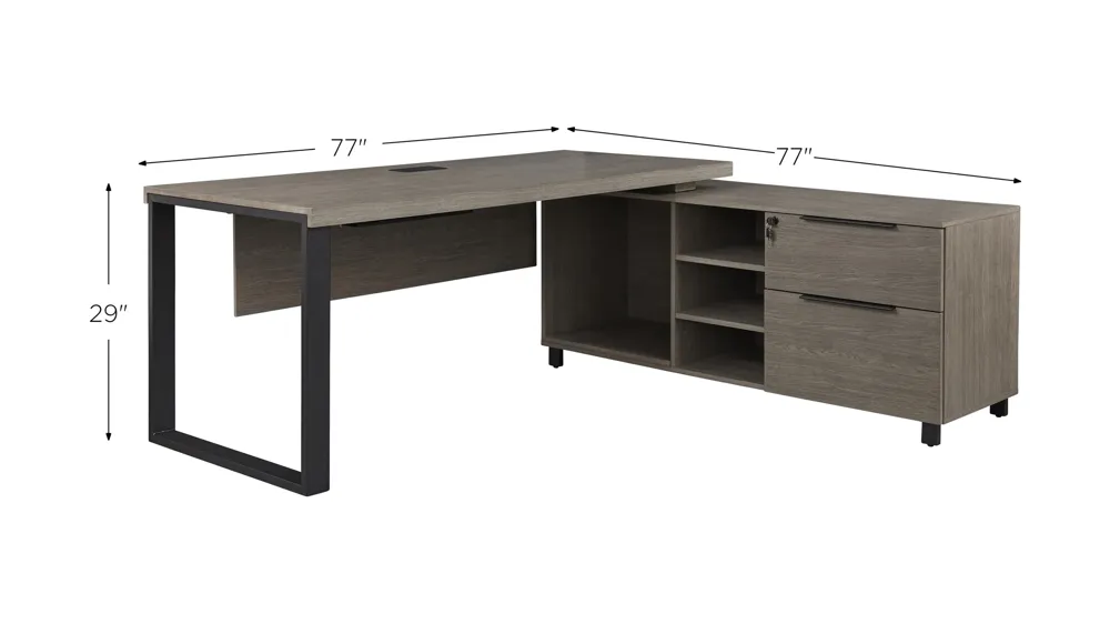 Stavanger Executive Desk with Left Side Cabinet Dimensions
