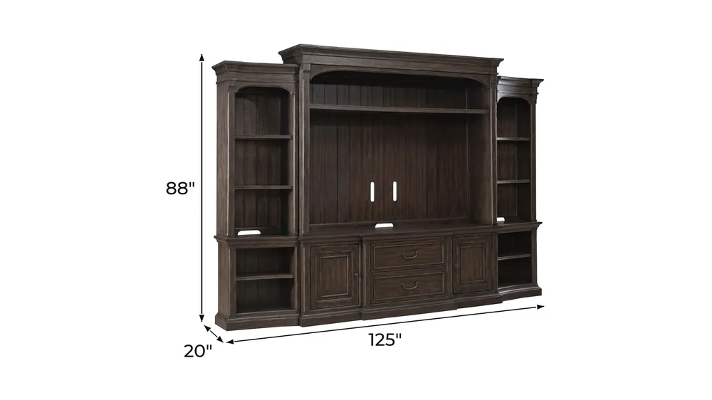 Paradise Valley Entertainment Center with Piers Dimensions