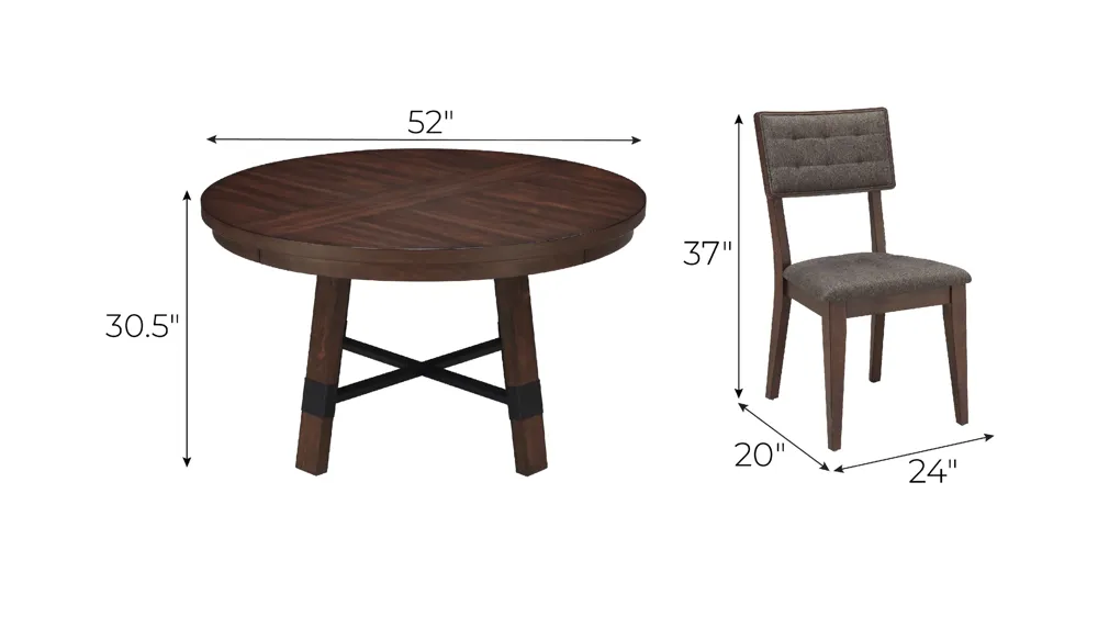 Fern 5-pc. Dining Set Dimensions