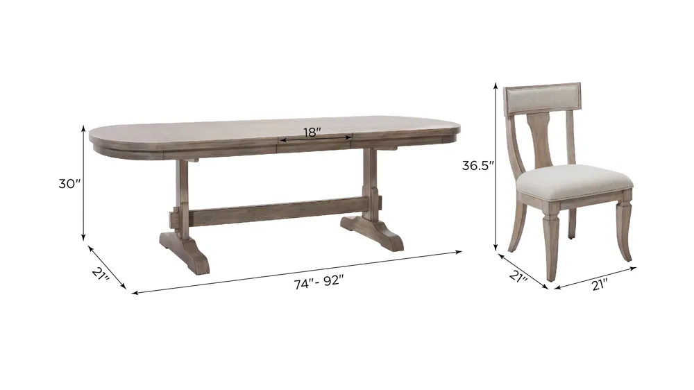 Gabrielle 5-pc. Dining Set Dimensions