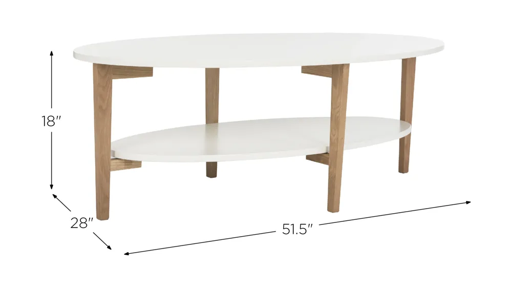 Berlin Oval Coffee Table Dimensions
