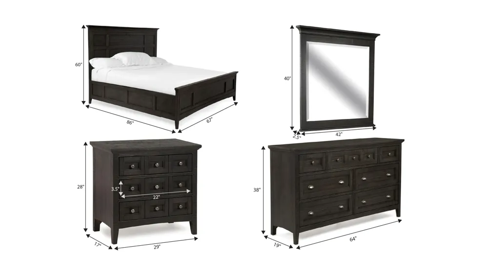 Ivy Ridge 4-pc. Bedroom Set w/ Panel Bed Dimensions