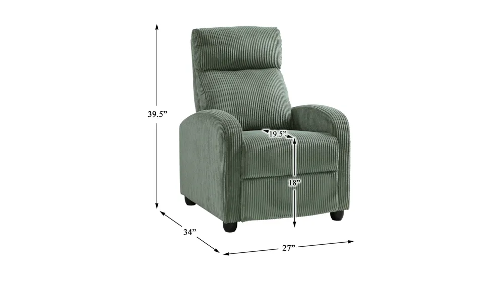 Annaliese Push Back Reclining Chair Dimensions