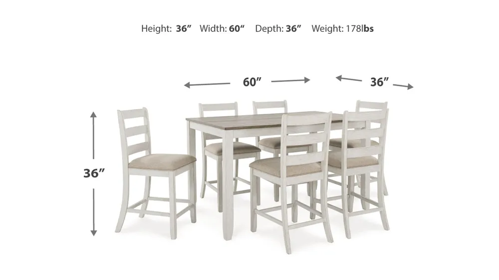 Jonette Counter-Height 7-pc. Dining Set Dimensions