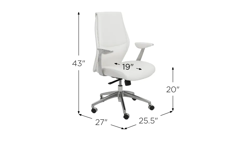 Crosby Low Back Office Chair Dimensions