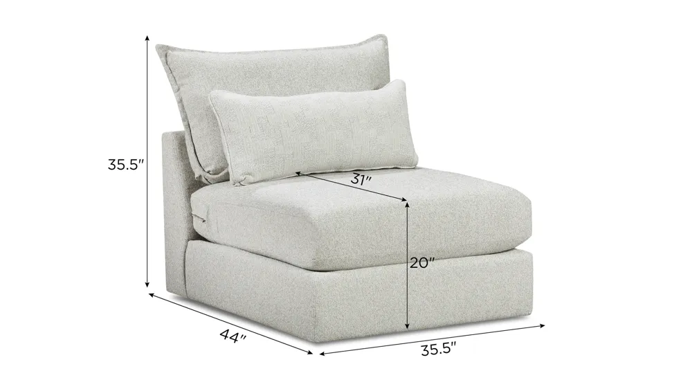 Durango Armless Chair Dimensions