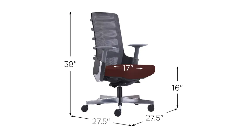 Seattle Mid Back Office Chair Dimensions