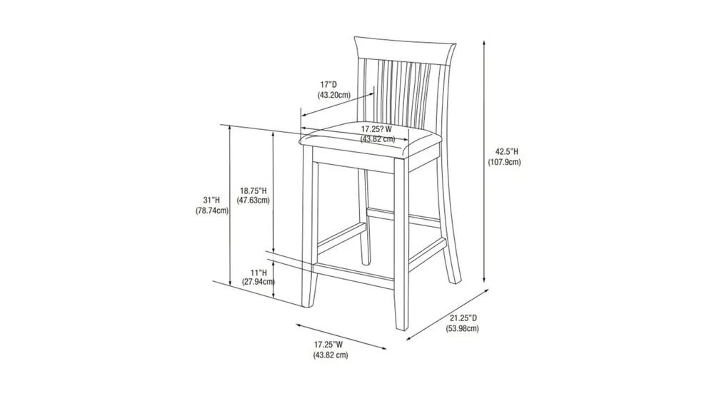 Torino Bar Stool Dimensions