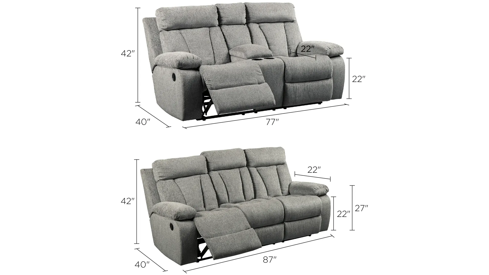 Alexandria 2 pc. Reclining Sofa and Loveseat Set Raymour Flanigan