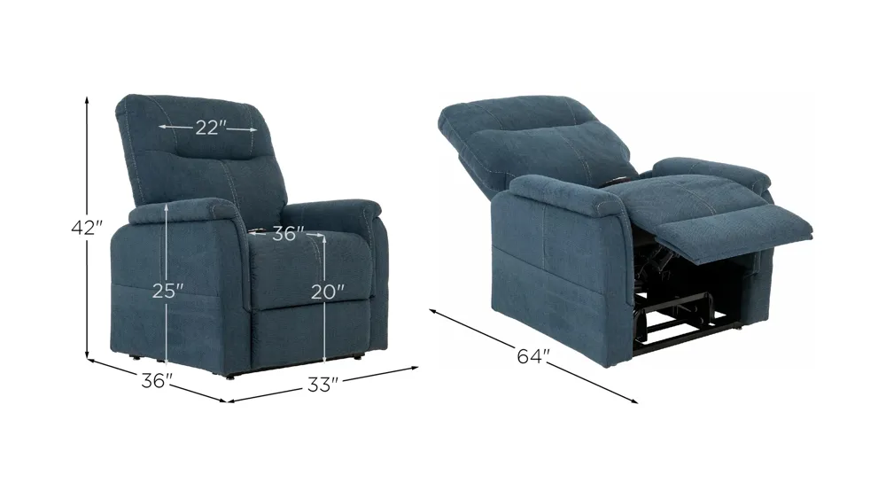 Ovation Power Lift Recliner w/ Heat & Massage Dimensions