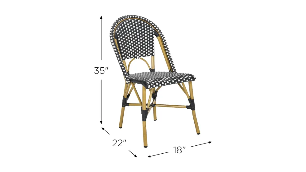 Montez Outdoor French Bistro Side Chair - Set of 2 Dimensions