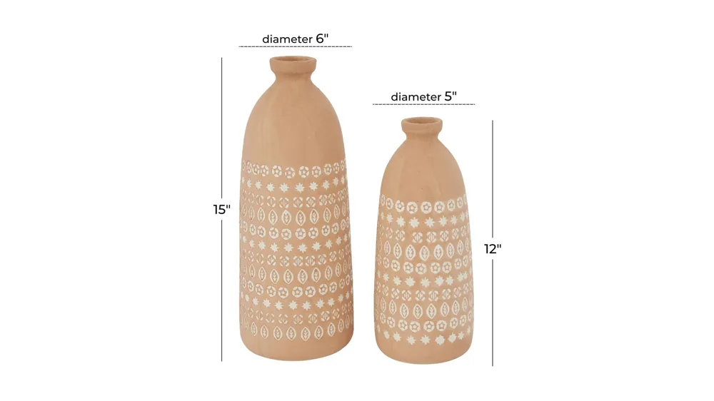 Ivy Collection Salyndas Vase Set of 2 Dimensions
