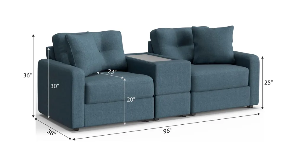 ModularOne 3-pc. Console Loveseat Dimensions