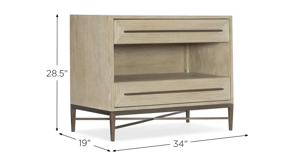 Cascade Two-Drawer Nightstand Dimensions