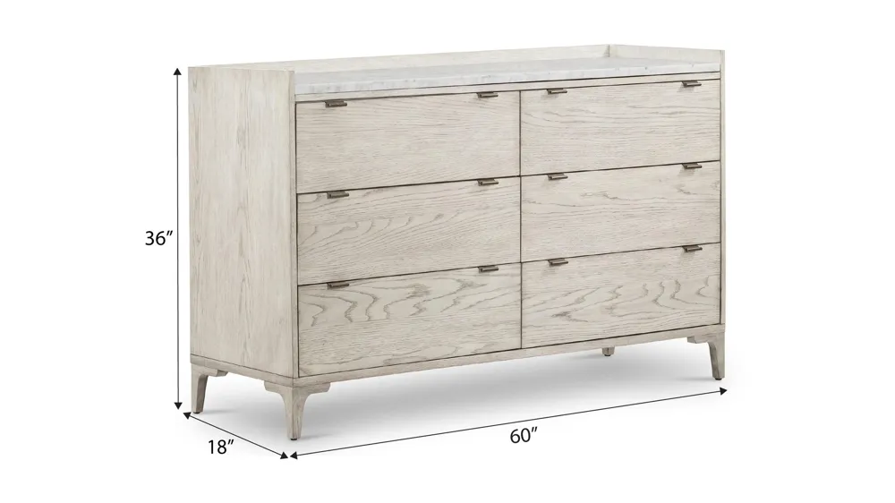 Haiden 6-Drawer Bedroom Dresser Dimensions