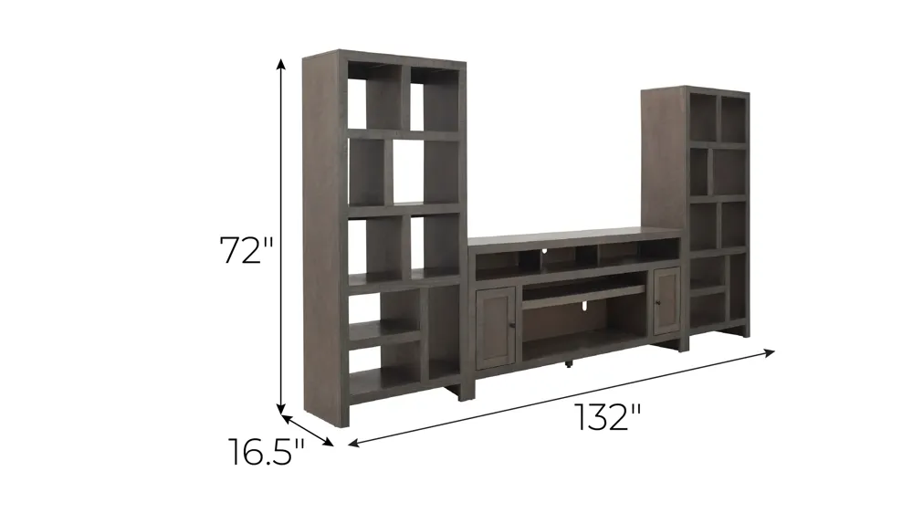 Warren 3-pc. 72" Entertainment Wall Dimensions