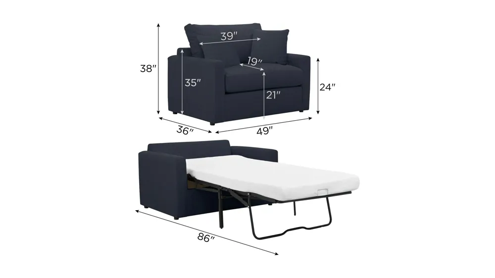 Penny Twin Sleeper Dimensions