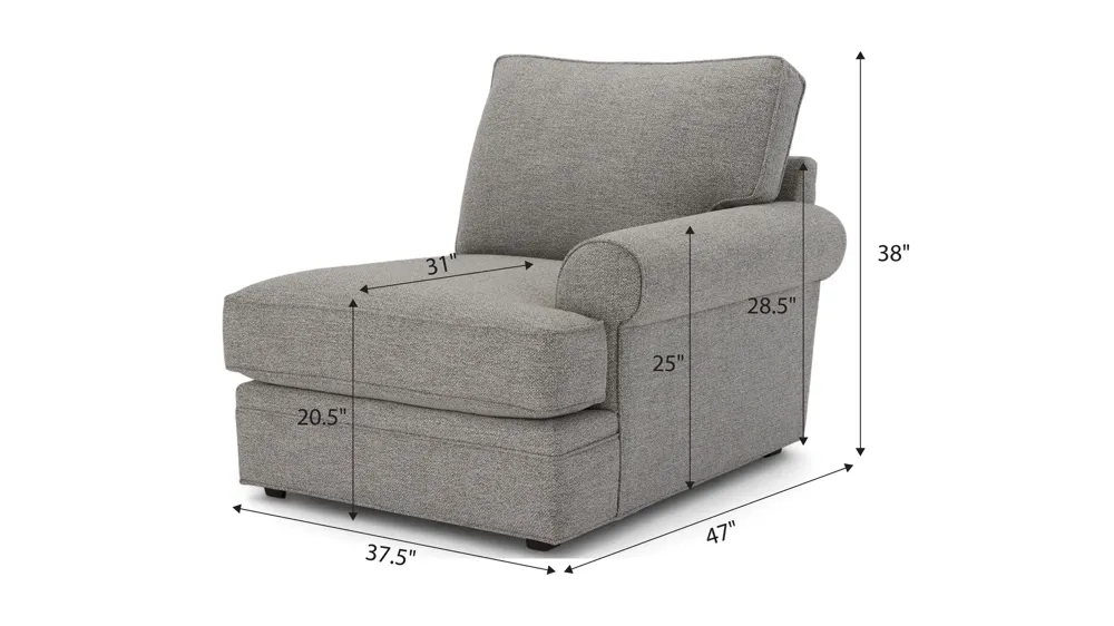 Nelson Right Arm Facing Chair Dimensions
