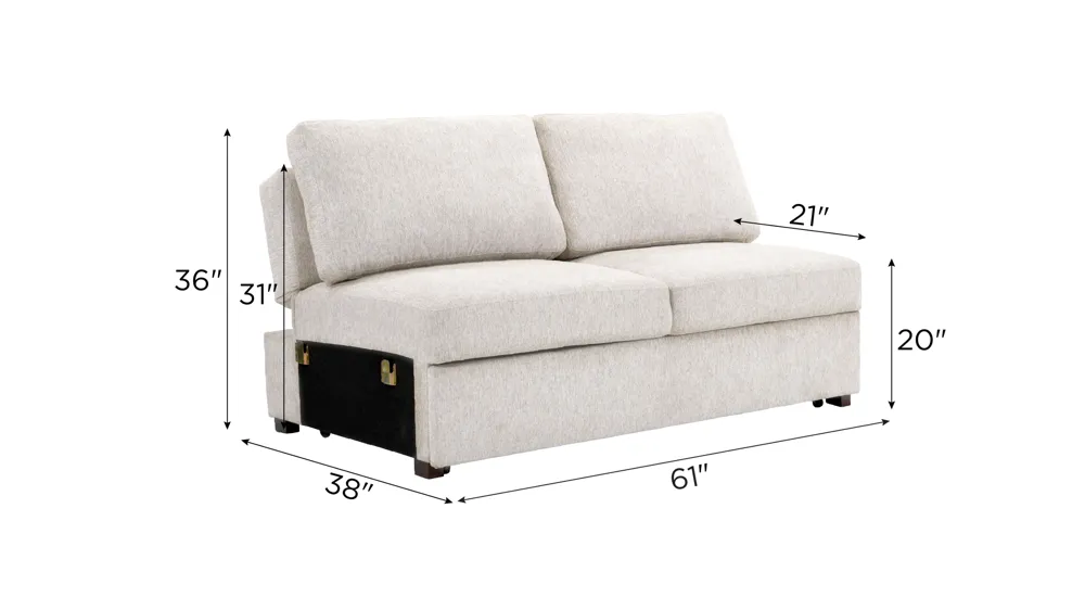 Juniper Armless Loveseat Dimensions