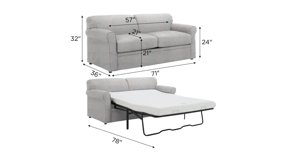 Luann Full Sleeper Sofa Dimensions