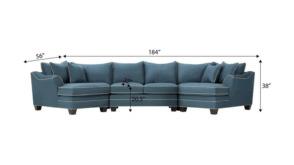 Foresthill 3-pc. Symmetrical Cuddler Sectional Sofa Dimensions
