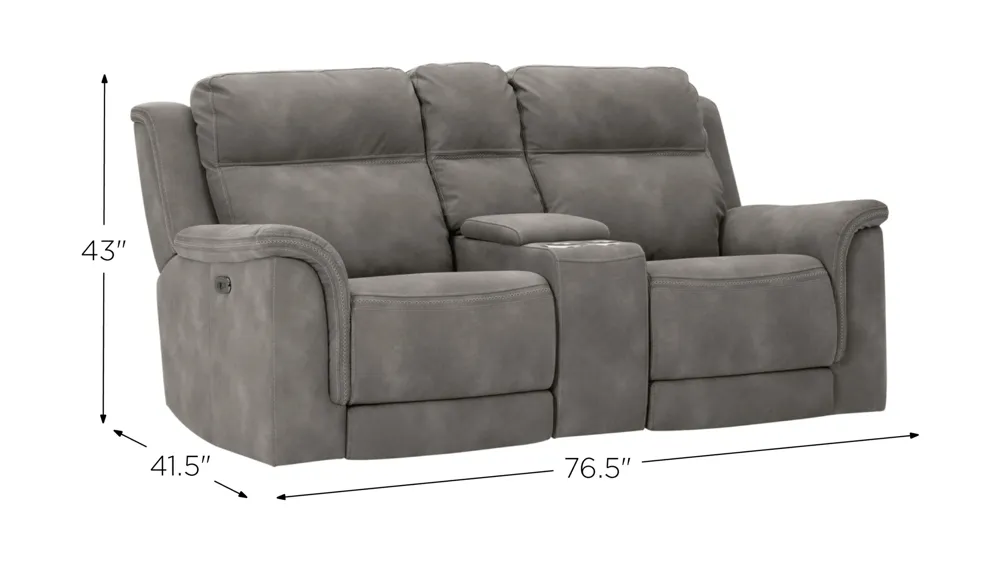 Durapella Power Reclining Console Loveseat Dimensions