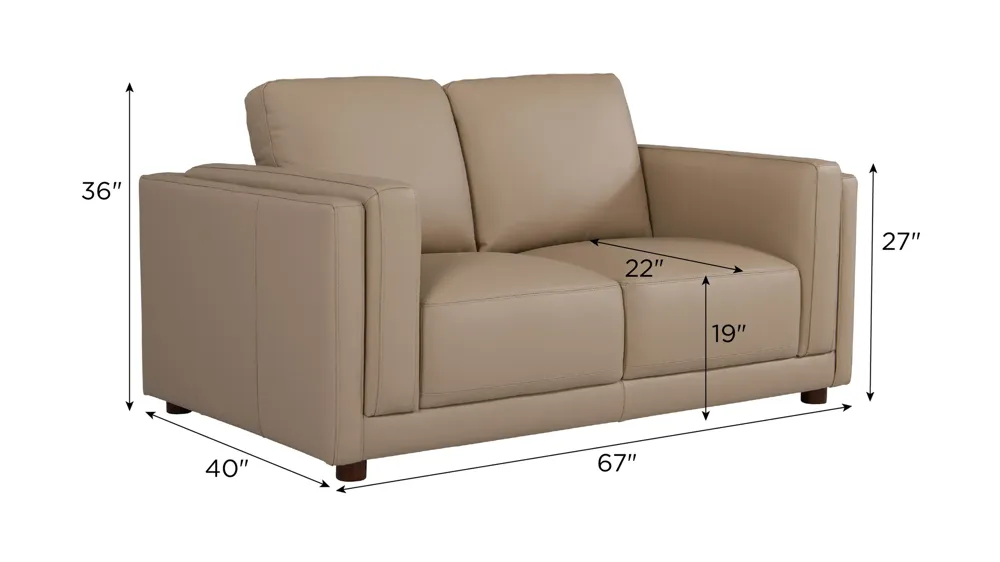 Marni Leather Loveseat Dimensions