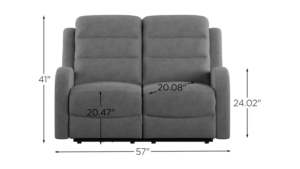 Harvey Dual Power Loveseat And Headrest Dimensions