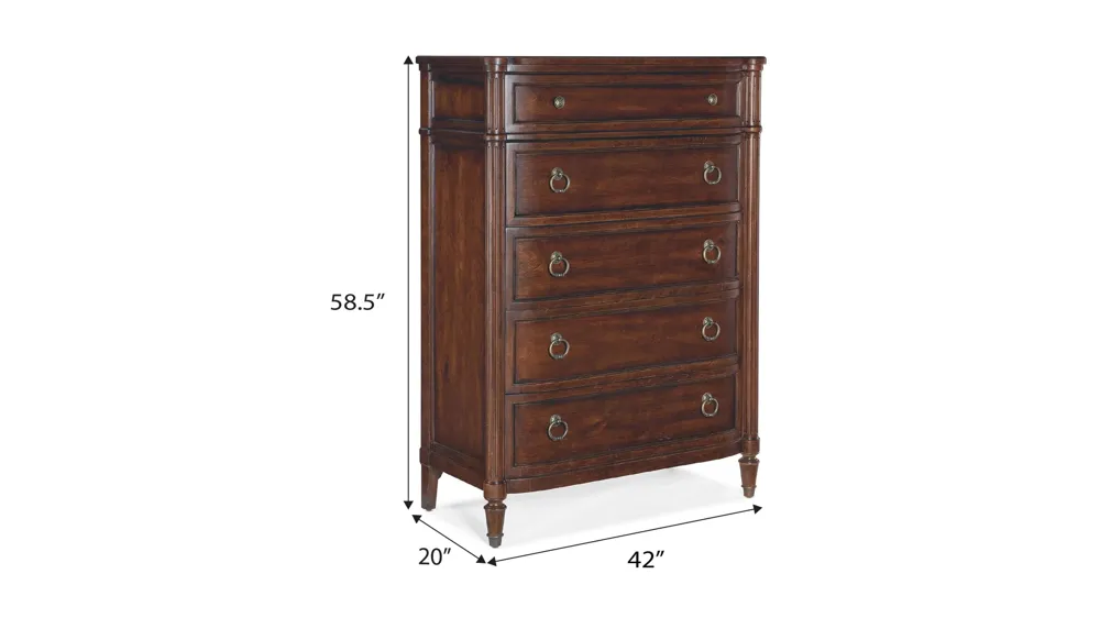 Charleston Five-Drawer Chest Dimensions