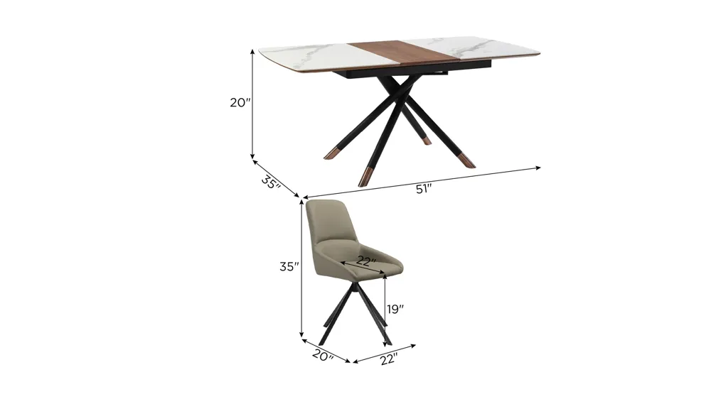 Alora Maverick 7-pc. Dining Set Dimensions
