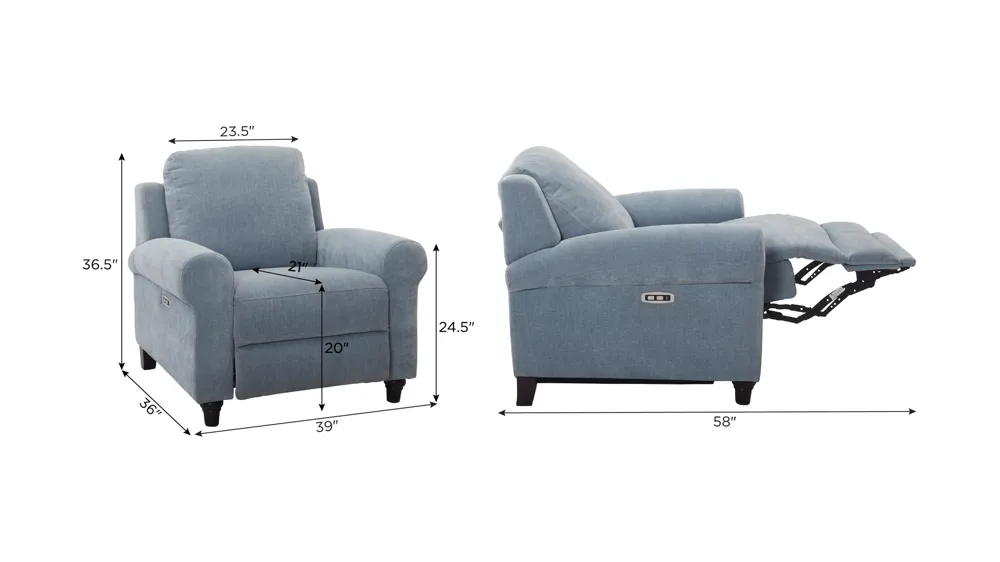 Moorea Power Recliner Dimensions