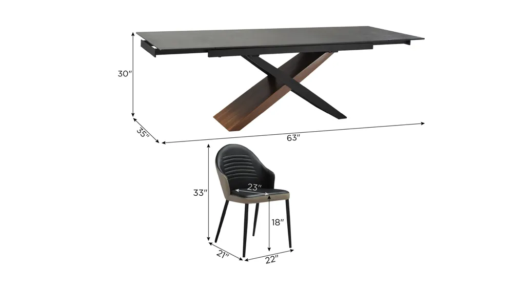 Milena 7-pc. Dining Set Dimensions