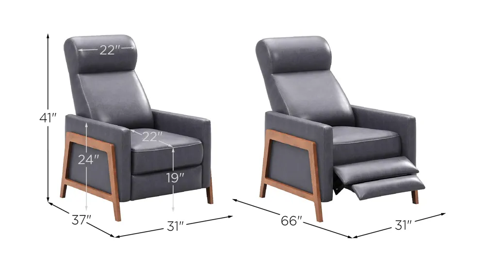 Edge Pushback Recliner Dimensions