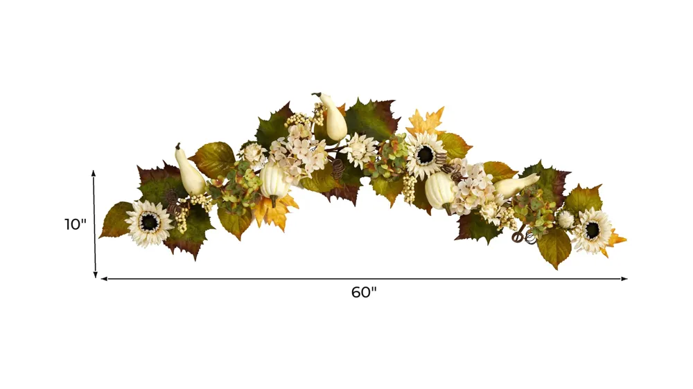 Crisp 5ft Sunflower and Pumpkin Garland Dimensions