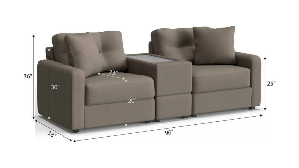 ModularOne 3-pc. Console Loveseat Dimensions