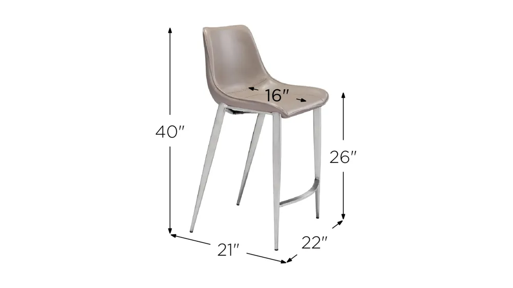 Magnus Counter-Height Stool: Set of 2 Dimensions