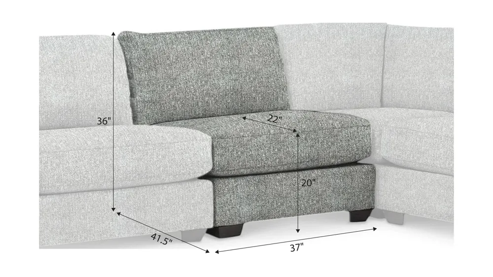Thatcher Armless Chair Dimensions