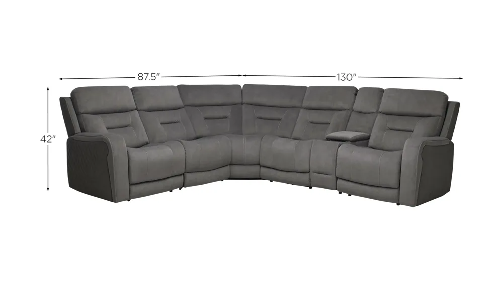 Irving 6-pc. Triple Power Sectional Dimensions